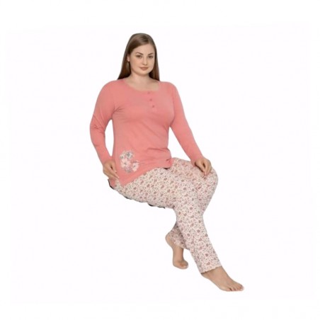 15148-16 ΓΥΝΑΙΚΕΙΑ ΠΥΤΖΑΜΑ BIG SIZE VIOLET SECRET (SWMON)