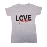 CM01-50 JOIN Γυναικείο Μπλούζακι T-Shirt Βαμβακερό Love (GREY)