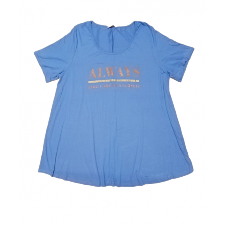 HONEY-1 JOIN ΓΥΝΑΙΚΕΙΑ ΜΠΛΟΥΖΑ ΜΕ ΚΟΝΤΟ ΜΑΝΙΚΙ BIG SIZE (BLUE)