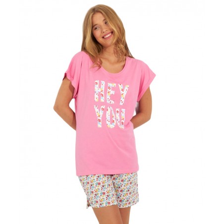 29-102910 HARMONY ΓΥΝΑΙΚΕΙΟ ΣΕΤ ΠΥΤΖΑΜΑΣ HEY YOU (PINK)