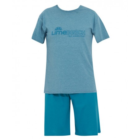 29-802303 HARMONY ΑΝΔΡΙΚΗ ΠΥΖΑΜΑ '' LIME BEACH'' (PETROL)