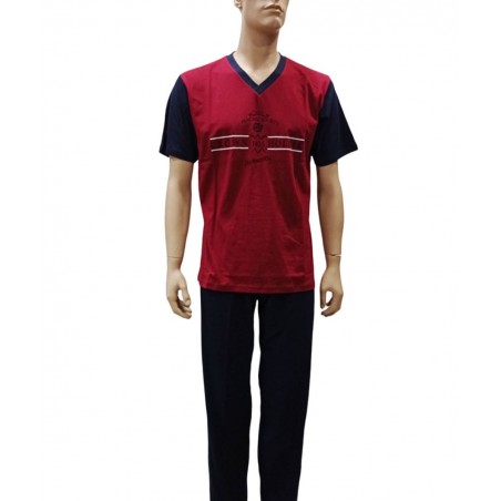 641-1 LION ΑΝΔΡΙΚΗ ΠΥΖΑΜΑ ΜΑΚΡΥ ΠΑΝΤΕΛΟΝΙ ΚΑΙ ΣΟΡΤΣ (BORDEAUX)