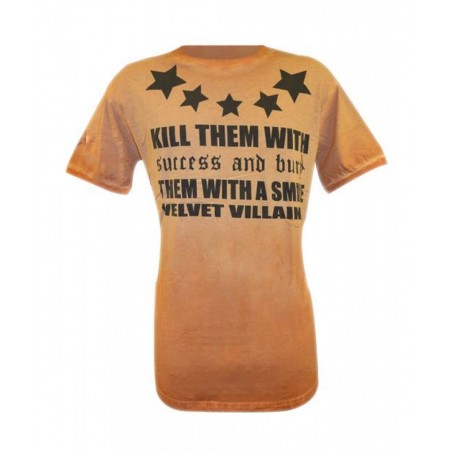 VELVET VILLAINS ΑΝΔΡΙΚΟ T-SHIRT ΠΕΤΡΟΠΛΥΜΕΝΟ VELVET STARS (ORANGE)