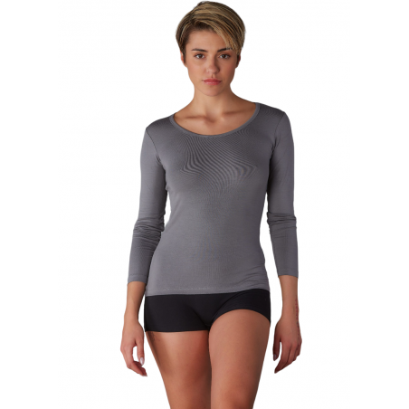 WRAP ΓΥΝΑΙΚΕΙΑ ΦΑΝΕΛΑ ΜΑΚΡΥ ΜΑΝΙΚΙ (CHARCOAL)