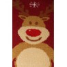 HAPPY NEW YEAR Unisex Χριστουγεννιάτικες κάλτσες Ταρανδάκι (BEIGE-BORDEAUX)