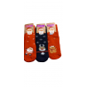 JOIN Παιδικές Κάλτσες Χριστουγεννιάτικες Με Βεντουζάκια 3 Ζεύγη Μαζί Με Σχέδιο Άγιο Βασίλη Και Ταρανδάκι (RED-BLUE)