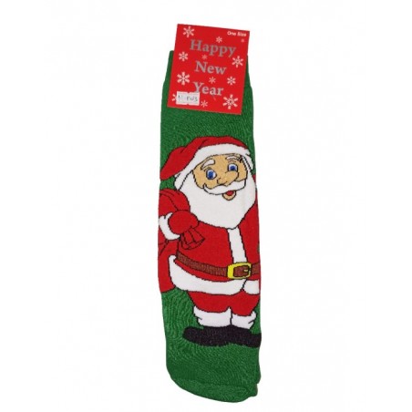 HAPPY NEW YEAR Unisex Χριστουγεννιάτικες κάλτσες Classic Santa (GREEN)