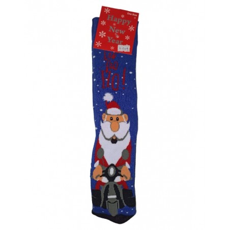HAPPY NEW YEAR Unisex Χριστουγεννιάτικες κάλτσες Santa Vespa (BLUE)