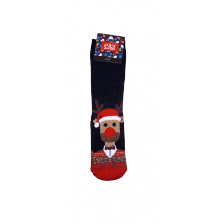 JOIN Παιδική Χριστουγεννιάτικη Κάλτσα Με Σχέδιο Τάρανδο (BLACK)
