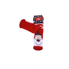 JOIN Παιδική Χριστουγεννιάτικη Κάλτσα Με Σχέδιο Άγιο Βασίλη Με Σκουφί Ριγέ (WHITE-RED)