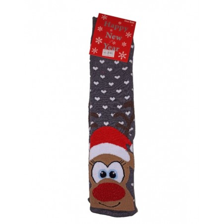 HAPPY NEW YEAR Unisex Χριστουγεννιάτικες κάλτσες Rudolph (ANTRACITE)