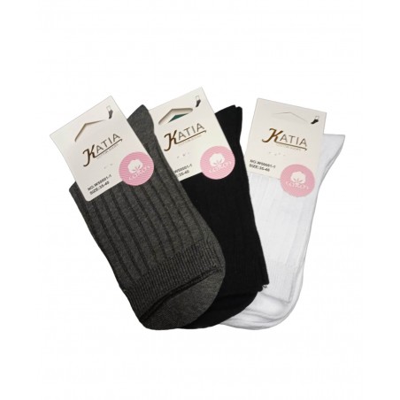 KATIA ΓΥΝΑΙΚΕΙΑ ΒΑΜΒΑΚΕΡΗ ΚΑΛΤΣΑ 3PACK (GREY-BLACK-WHITE)