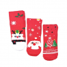 JOIN Γυναικείες Χριστουγεννιάτικες Κάλτσες 3 Ζεύγη Μαζί Με Σχέδιο Άγιο Βασιλή-Αρκουδάκι-Δεντράκι (RED)