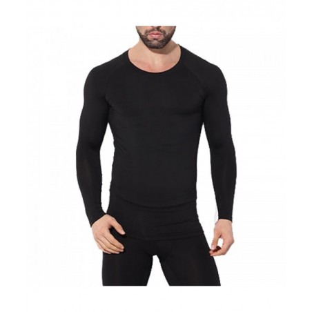 752-02 DOOZO ΑΝΔΡΙΚΟ ΙΣΟΘΕΡΜΙΚΟ ΜΠΛΟΥΖΑΚΙ ΜΑΚΡΥ ΜΑΝΙΚΙ ΜΑΥΡΟ