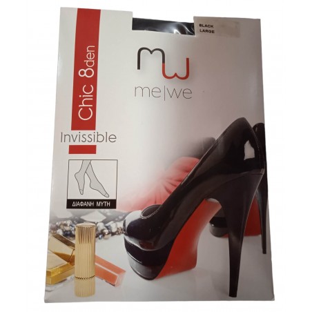 ME-WE ΓΥΝΑΙΚΕΙΟ ΚΑΛΣΟΝ INVISSIBLE CHIC 8 DEN (BLACK)