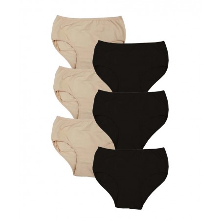 JOIN SET 6 ΓΥΝΑΙΚΕΙΑ MAXI ΣΛΙΠ BIG SIZE (BLACK-BEIGE)