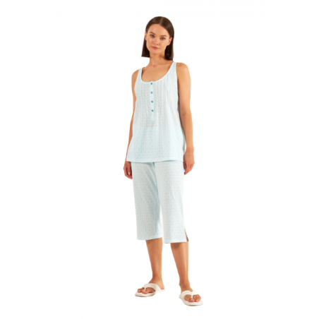 HARMONY ΓΥΝΑΙΚΕΙΑ ΠΥΤΖΑΜΑ ΚΑΠΡΙ ΜΕ ΚΟΥΜΠΙΑ ΚΑΡΟ (LIGNT BLUE)