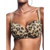 BLUEPOINT ΣΤΡΑΠΛΕΣ ΜΠΙΚΙΝΙ ΤΟΠ 'AFRICAN CHIC' ANIMAL PRINT CUP D (BEIGE)