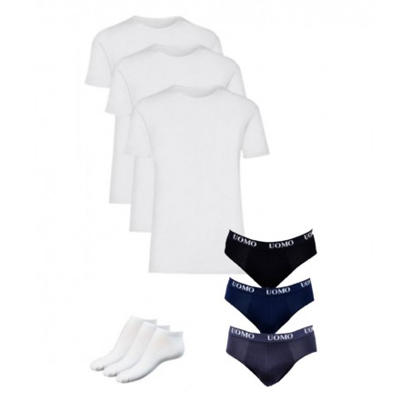 JOIN ΠΑΚΕΤΟ ΠΡΟΣΦΟΡΑΣ 3 ΦΑΝΕΛΑΚΙΑ - 3 ΣΛΙΠ - 3 ΖΕΥΓΑΡΙΑ ΚΑΛΤΣΕΣ ΣΟΣΟΝΙ (WHITE)