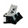 JOIN ΚΑΛΤΣΕΣ ΗΜΙΚΟΝΤΕΣ "CAT LADY" 2PACK (BLACK/GREY)