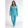 HARMONY ΓΥΝΑΙΚΕΙΑ ΠΥΖΑΜΑ ΓΑΛΑΖΙΑ ΜΕ ΔΑΝΤΕΛΑ (LIGNT BLUE)
