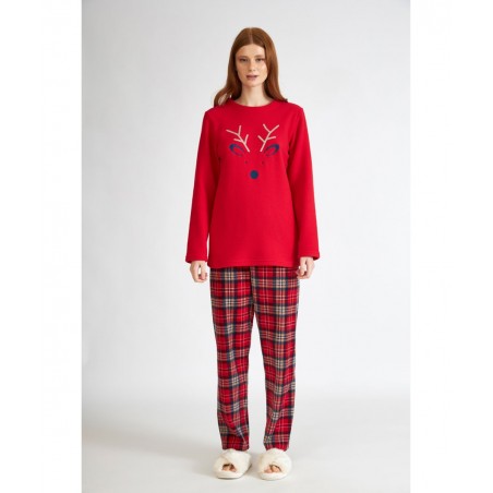 HARMONY ΧΕΙΜΕΡΙΝΟ ΓΥΝΑΙΚΕΙΟ ΣΕΤ ΠΥΖΑΜΑΣ FLEECE (RED)
