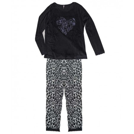 ΓΥΝΑΙΚΕΙΟ ΣΕΤ ΠΥΤΖΑΜΑ ΒΕΛΟΥΤΕ (BLACK)