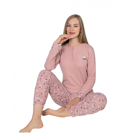 FAWN ΓΥΝΑΙΚΕΙΑ ΠΥΤΖΑΜΑ RIBBED "BREATH OF THE SOUL" (PUCE)