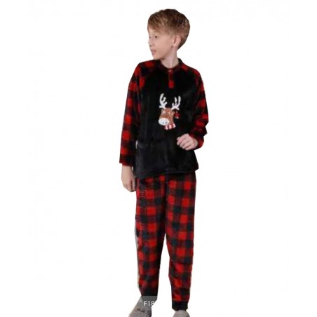 JOIN ΠΑΙΔΙΚΗ ΧΡΙΣΤΟΥΓΕΝΝΙΑΤΙΚΗ ΠΥΤΖΑΜΑ ΦΛΙΣ ΓΙΑ ΑΓΟΡΙ ΚΑΡΟ (BLACK)