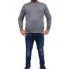 672-50 JOIN ΑΝΔΡΙΚΟ ΠΟΥΛΟΒΕΡ ΛΕΠΤΟ BIG SIZE ΕΛΑΣΤΙΚΟ (GREY)