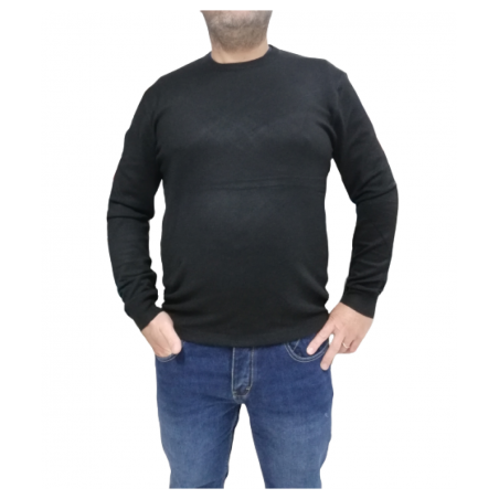 672-02 JOIN ΑΝΔΡΙΚΟ ΠΟΥΛΟΒΕΡ ΛΕΠΤΟ BIG SIZE ΕΛΑΣΤΙΚΟ (BLACK)