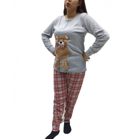 5762-14 JOIN ΓΥΝΑΙΚΕΙΑ ΠΥΖΑΜΑ ΑΡΚΟΥΔΑΚΙ ΑΝΑΓΛΥΦΟ ΓΟΥΝΑ (GREY)