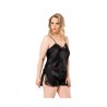 102402 ΓΥΝΑΙΚΕΙΟ ΣΑΤΕΝ BABY DOLL ΜΟΝΟΧΡΩΜΟ BIG SIZE (BLACK)