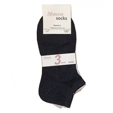 DEMEN SET 3 ΓΥΝΑΙΚΕΙΕΣ ΚΑΛΤΣΕΣ ΣΟΣΟΝΙ ΒΑΜΒΑΚΙ NORMAL FIT ΑΣΠΡΟ -ΜΑΥΡΟ -ΜΠΕΖ