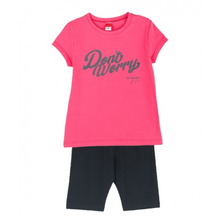 JOYCE ΣΕΤ ΡΟΥΧΑ ΚΟΡΙΤΣΙ DON'T WORRY ΒΑΜΒΑΚΙ NORMAL FIT ΦΟΥΞΙΑ - ΜΑΥΡΟ