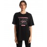 PACO & CO ΓΥΝΑΙΚΕΙΟ T-SHIRT CALIFORNIA ΒΑΜΒΑΚΙ NORMAL FIT ΜΑΥΡ