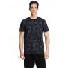 PACO & CO ΑΝΔΡΙΚΟ T-SHIRT JUNGLE PRINT ΒΑΜΒΑΚΙ NORMAL FIT ΜΑΥΡΟ-ΓΚΡΙ