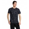 PACO & CO ΑΝΔΡΙΚΟ T-SHIRT JUNGLE PRINT ΒΑΜΒΑΚΙ NORMAL FIT ΜΑΥΡΟ-ΓΚΡΙ