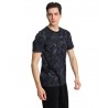 PACO & CO ΑΝΔΡΙΚΟ T-SHIRT JUNGLE PRINT ΒΑΜΒΑΚΙ NORMAL FIT ΜΑΥΡΟ-ΓΚΡΙ