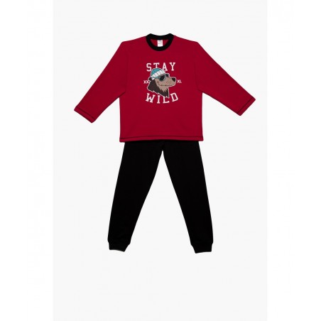 90-61916 MINERVA ΠΑΙΔΙΚΗ ΠΥΤΖΑΜΑ ΑΓΟΡΙ STAY WILD (RED)