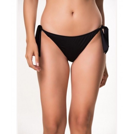 BLU4U ΓΥΝΑΙΚΕΙΟ ΜΠΙΚΙΝΙ ΣΛΙΠ FASHION SOLIDS ΜΕ ΚΟΡΔΟΝΙΑ ΠΟΛΥΕΣΤΕΡ NORMAL FIT (BLACK)