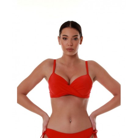 BLUEPOINT ΓΥΝΑΙΚΕΙΟ ΜΠΙΚΙΝΙ ΤΟΠ SOLIDS ΜΕ ΜΠΑΝΕΛΑ ΣΕ D CUP ΠΟΛΥΑΜΙΔΙΟ NORMAL FIT 24066098D-07 ΚΟΚΚΙΝΟ