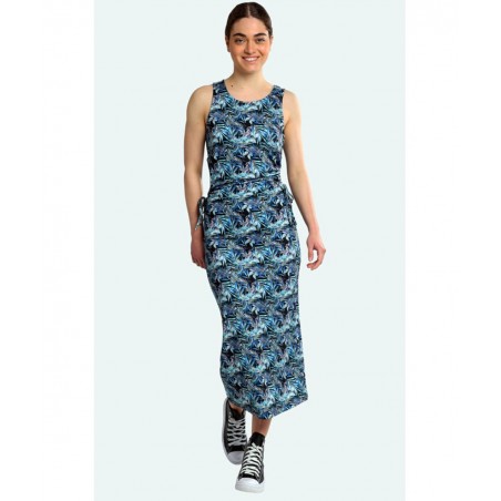 2432517-05 PACO&CO ΓΥΝΑΙΚΕΙΟ MAXI ΦΟΡΕΜΑ ΒΑΜΒΑΚΙ NORMAL FIT (BLUE)