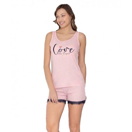 20728 SNC ΚΑΛΟΚΑΙΡΙΝΗ ΠΥΤΖΑΜΑ LOVE NORMAL FIT (PINK)