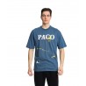 PACO&CO ΑΝΔΡΙΚΗ ΜΠΛΟΥΖΑ ΚΟΝΤΟ ΜΑΝΙΚΙ ΒΑΜΒΑΚΙ PLUS SIZE (BLUE)