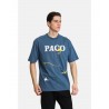 PACO&CO ΑΝΔΡΙΚΗ ΜΠΛΟΥΖΑ ΚΟΝΤΟ ΜΑΝΙΚΙ ΒΑΜΒΑΚΙ PLUS SIZE (BLUE)