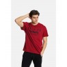 PACO&CO ΑΝΔΡΙΚΟ T-SHIRT ΚΟΝΤΟ ΜΑΝΙΚΙ ΒΑΜΒΑΚΙ PLUS SIZE (BORDEAUX)