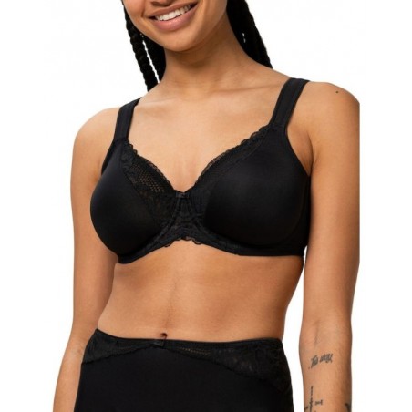 10207538-0004 TRIUMPH ΓΥΝΑΙΚΕΙΟ ΣΟΥΤΙΕΝ MODERN LACE + COTTON ΜΕ ΜΠΑΝΕΛΑ NORMAL FIT ΠΟΛΥΑΜΙΔΙΟ  ΜΑΥΡΟ