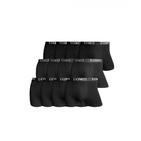 UOMO ΣΕΤ 12 ΑΝΔΡΙΚΑ BOXER ΒΑΜΒΑΚΕΡΑ 1012-02-12P (BLACK)