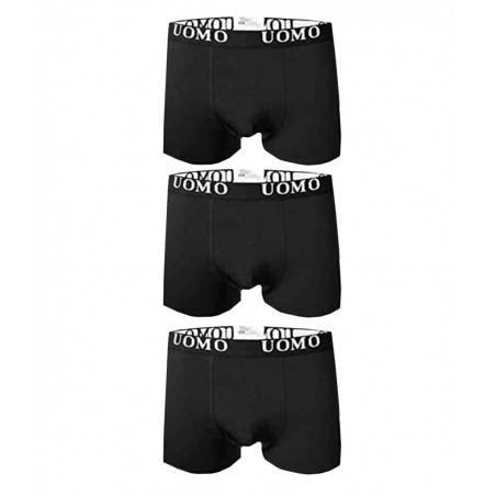UOMO ΣΕΤ 3 ΑΝΔΡΙΚΑ BOXER ΒΑΜΒΑΚΕΡΑ 1012-02P3 (BLACK)